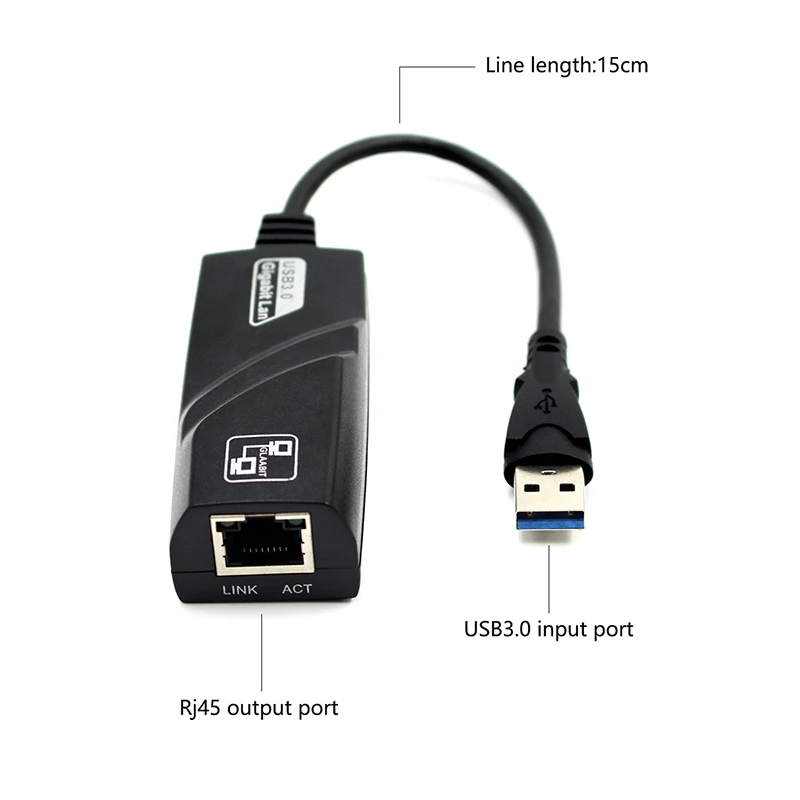 Tarjeta de red adaptadora Ethernet Lan USB3.0 a RJ45 con cable de 1000Mbps para Macbook Windows 7/10 - imagen 3