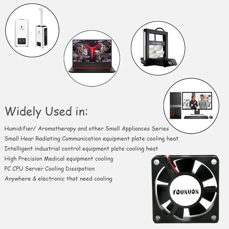 Ventilador enfriador de impresora 3D de doble bola, equipo de máquina sin escobillas, Motor de CC, ventilador de refrigeración, 60x60x20mm, 6020, 12V, 24V, 2 piezas - imagen 3