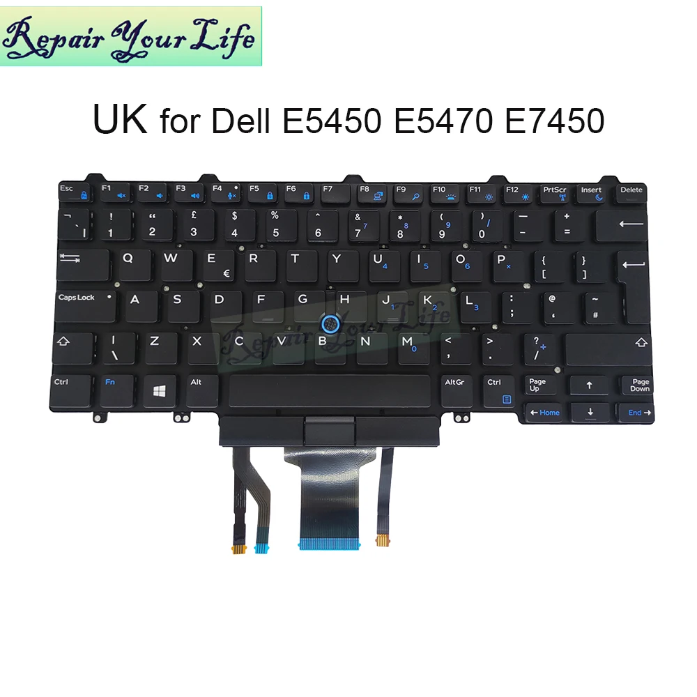 UK/GB PT-BR Brasil teclado retroiluminado para Dell Latitude 3340 E5450 E7480 E7470 E7450 0W24RK 08NC1K Notebook PC teclados retroiluminación