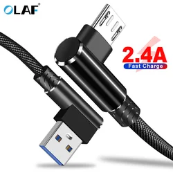 Cable Micro USB OLAF 90° Carga Rápida 2.4A Android Samsung Xiaomi