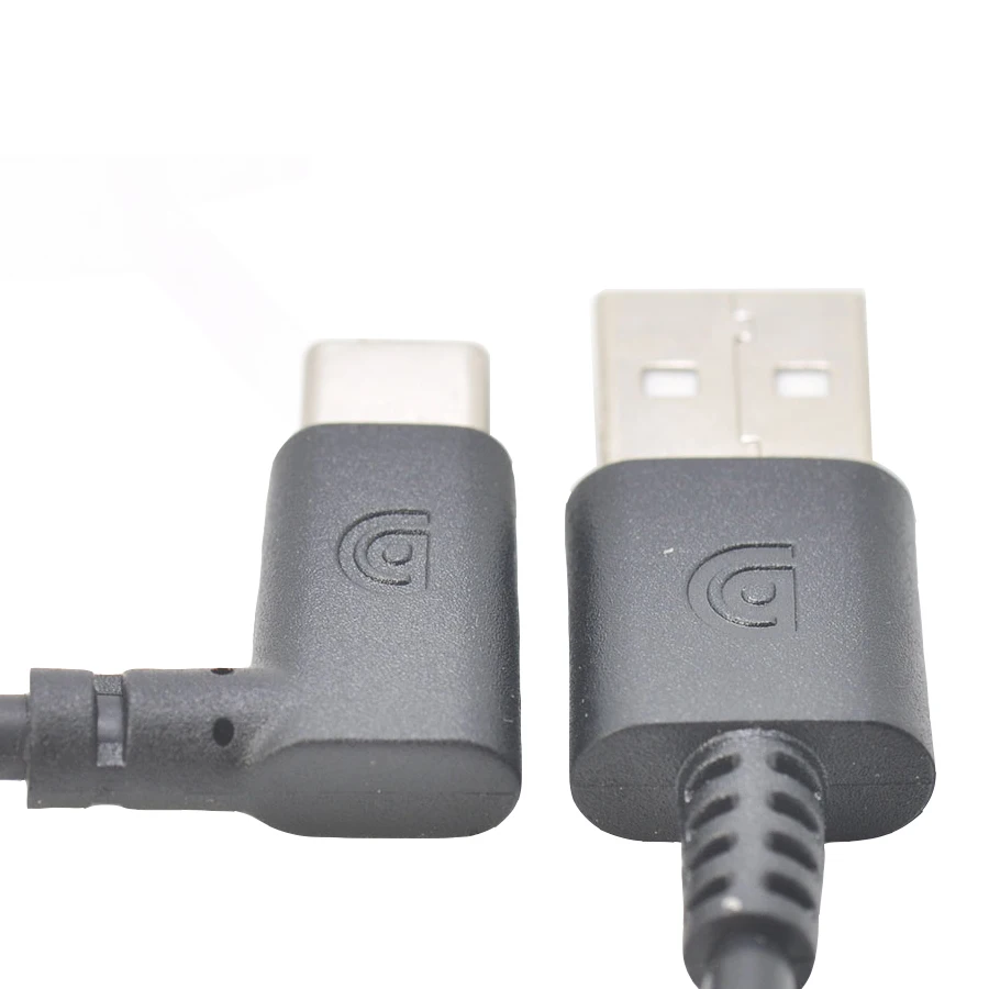 Cable de carga USB en ángulo para Tesla Model 3, cable de alimentación del cargador de USB-C corto de 0,33 M, 90 grados, USB 2,0 A macho a C macho, datos de carga - imagen 3
