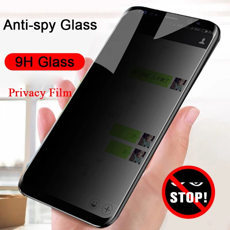 Vidrio de privacidad antiespía para Samsung M10 M20 A40S A6 A8 Plus 2018 Protector de pantalla antiespionaje para Samsung Galaxy A7 2018 A9 M30 M40