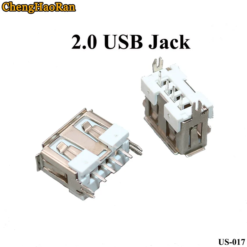 ChengHaoRan-enchufe USB tipo A de cuerpo corto, inserto recto de 180 grados con lateral, AF10.0 vertical lateral, 2 unids/lote