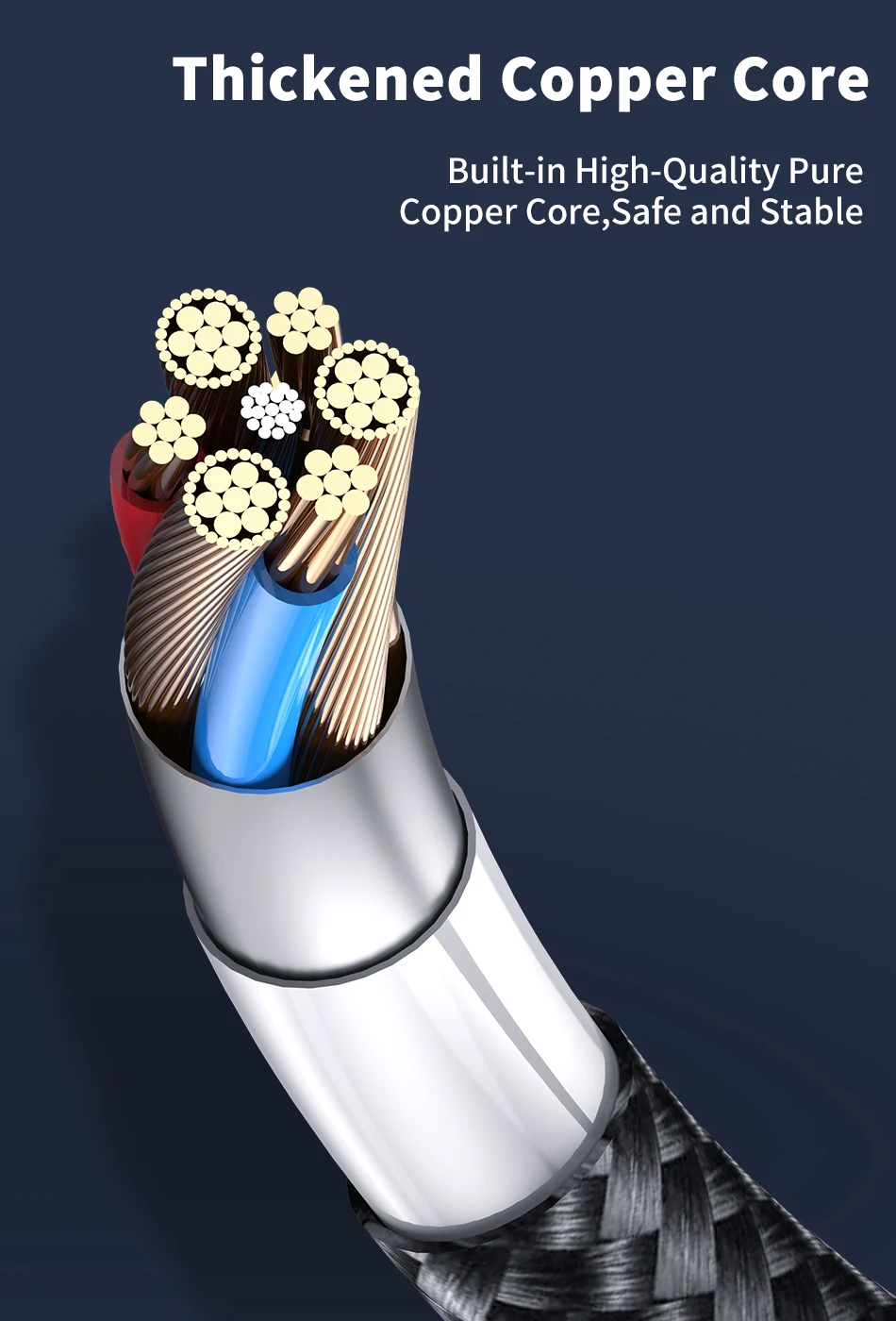 Cable USB Magnético - Cable trenzado nailon