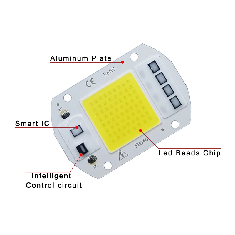Lámpara LED COB con Chip, 10W, 20W, 30W, 50W, CA 220V, 240V, IP65, IC inteligente, sin necesidad de controlador, luz de inundación DIY, foco de bombilla Led, lámpara para exteriores - imagen 5