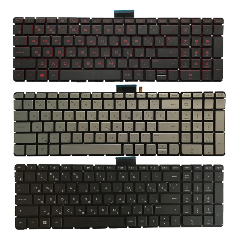 Teclado de ordenador portátil ruso para HP Pavilion 15-AS 15T-AS 15-AE 15-AH 15-AW 15T-AE 15-BC 15-AX 15-AN 15-BK 15-AB 15Z-AB 15-AQ