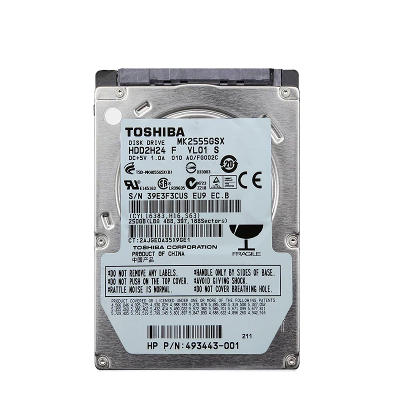 TOSHIBA-disco duro interno para ordenador portátil, Unidad de 250GB, 2,5 pulgadas, SATA2, 250G, HDD, 150 MB/s, 2/8mb, 5400-7200RPM - imagen 3