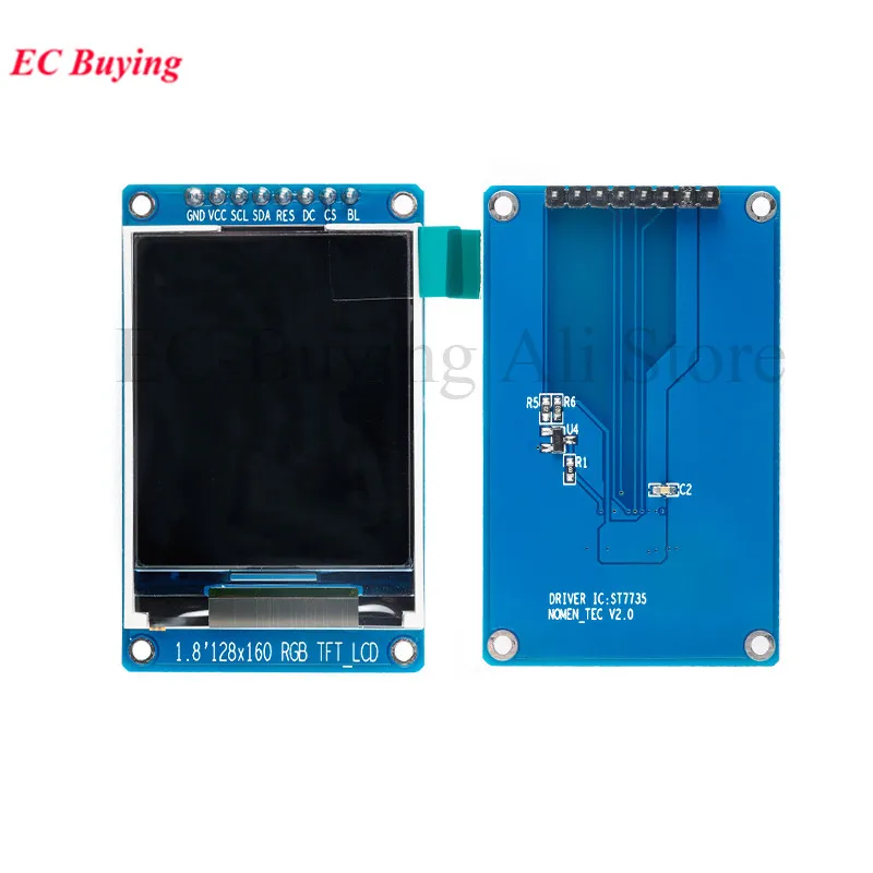 1,8 "1,8 pulgadas 128x160 SPI pantalla LED TFT LCD a todo Color 128*160 módulo ST7735S 3,3 V reemplazar conector de alimentación OLED para Arduino 51 - imagen 3