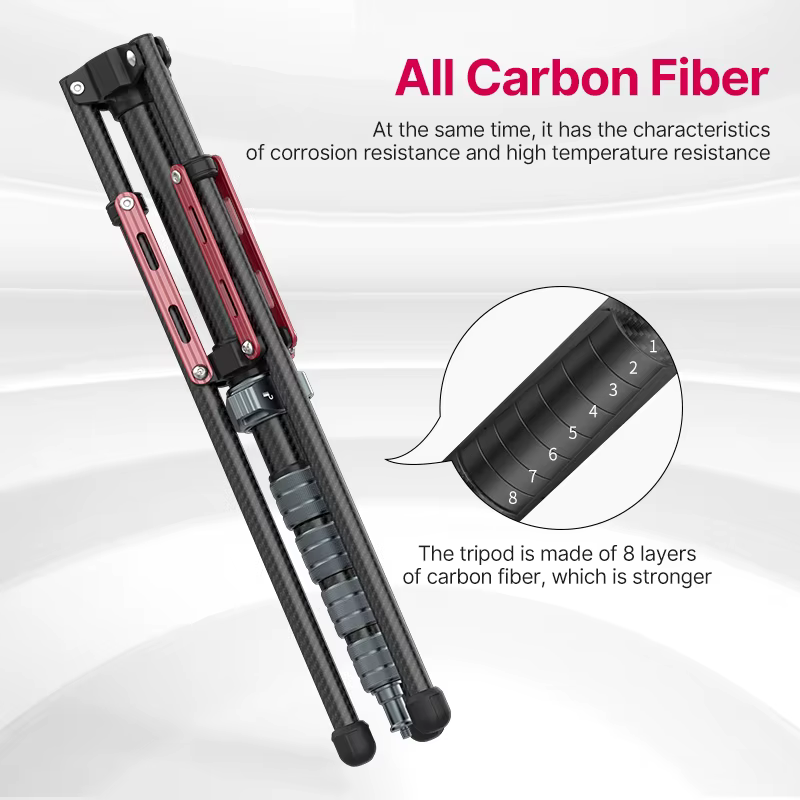 Trípode Fibra de Carbono Ulanzi MT-49 – Monopié de Viaje Desmontable - imagen 5