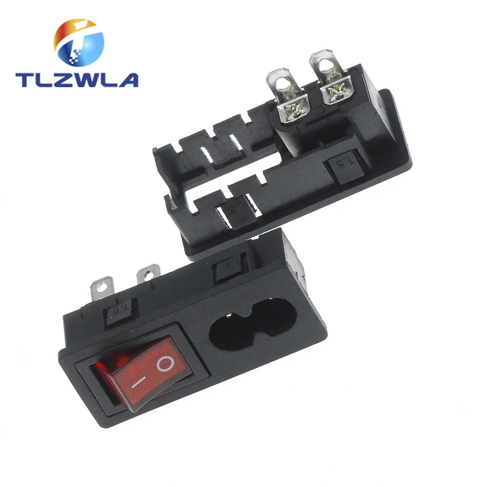 Toma de corriente CA de cobre puro, enchufe soldado con interruptor de 2 orificios, puerto de carga de CA de 3 núcleos, enchufe DB ower, 1 Uds. - imagen 2