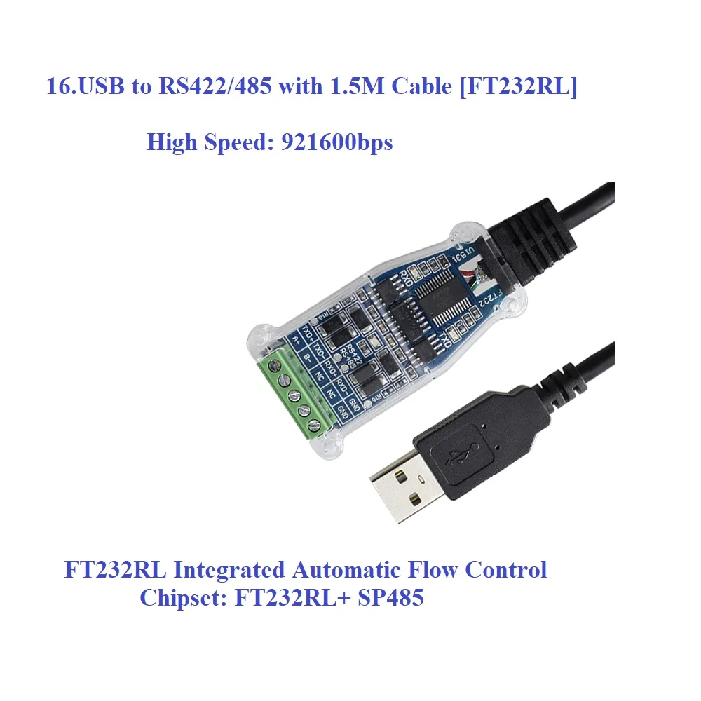 Adaptador USB RS485 RS422 – Chip FT232 - imagen 3