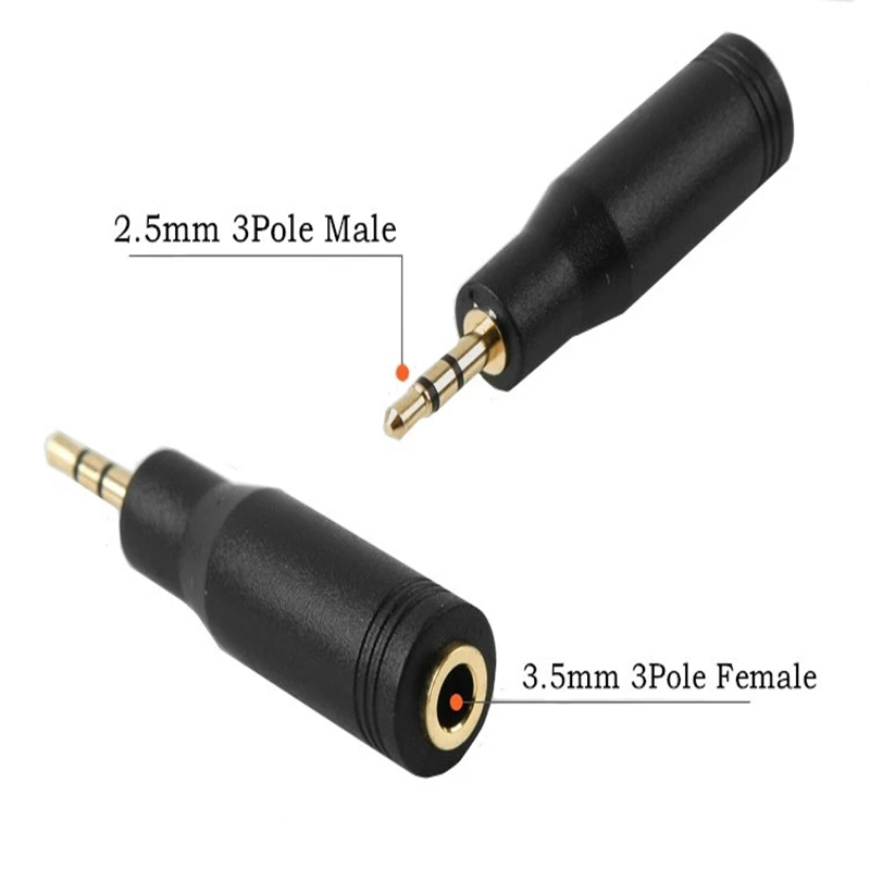 Adaptador de Audio Jack de 3,5mm/2,5mm para Cable de altavoz auxiliar, auriculares estéreo, micrófono, conector macho de 2,5mm a hembra de 3,5mm - imagen 5