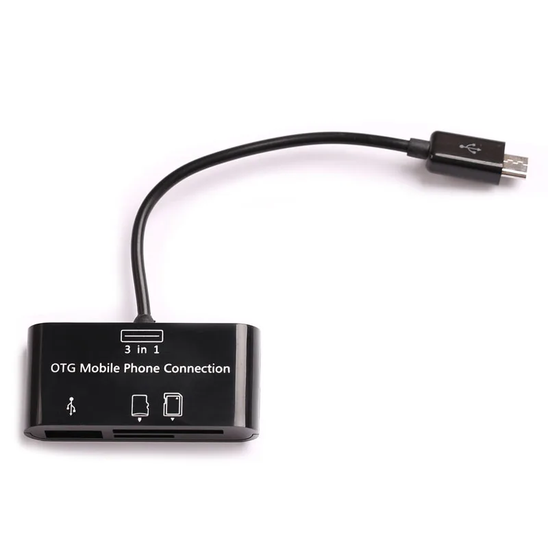 3in1 OTG HUB USB SD TF lector de tarjeta para Samsung Galaxy S7 S6 borde S5 S3 S3 Nota 5 4 3 2 y otros micro usb OTG teléfono Android - imagen 3