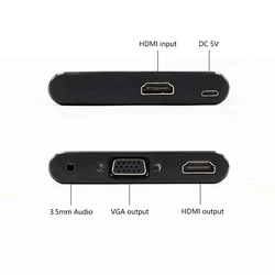 Adaptador HDMI a VGA con Audio 3,5mm – Pantalla Dual y Proyector