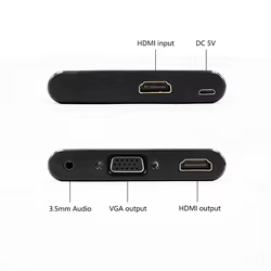 Adaptador HDMI a VGA con Audio 3,5mm – Pantalla Dual y Proyector