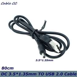 Cable USB a DC 3.5x1.35mm – 80 cm Negro Alimentación
