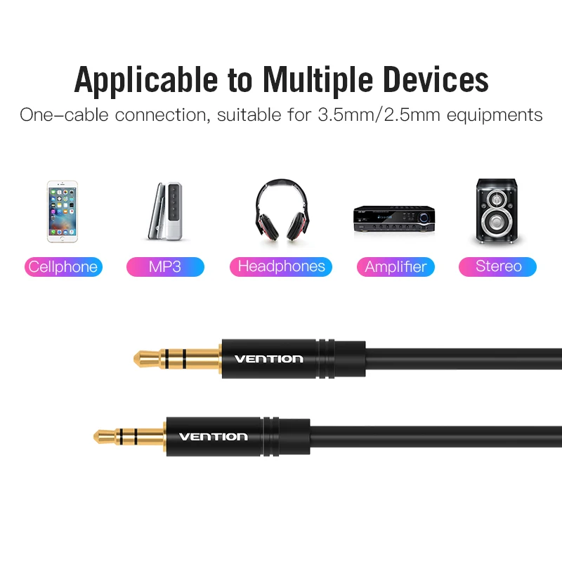 Vention Cable Auxiliar 3,5 mm a 2,5 mm - Jack Audio para Auriculares - imagen 2