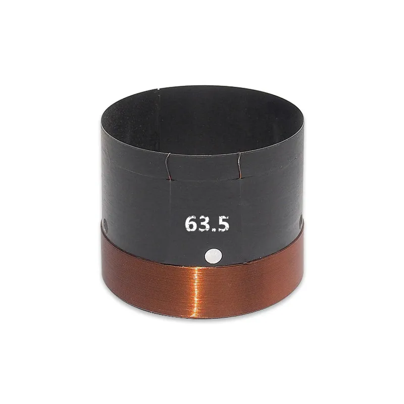 Bobina de voz de altavoz Woofer de 63,5mm, piezas de reparación de bajos de 6 ohmios con cable de cobre, aluminio negro anterior