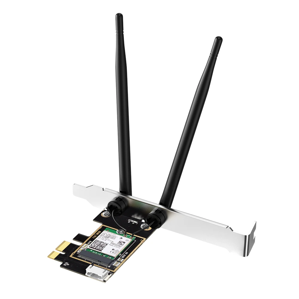 Tarjeta de red inalámbrica Wifi 6 Pcie X1, adaptador de red PCI Express con Bluetooth 3000 de 5,1 Mbps, Chip AX200NGW, antena Dual 2,4G/5G - imagen 2