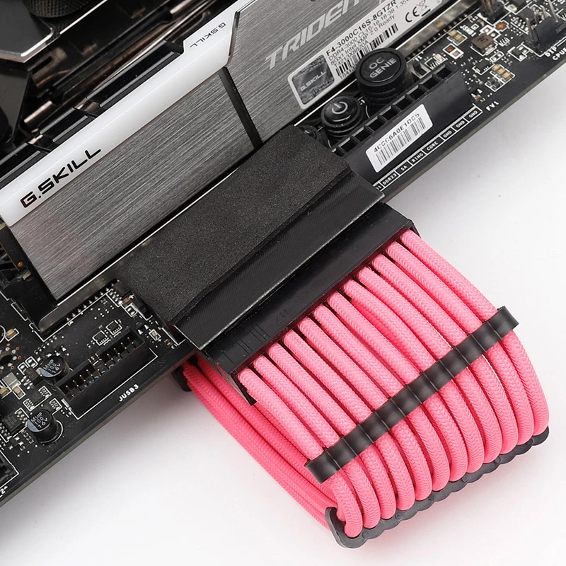 UTHAI DIY accesorios de computadora cableado placa base de computadora fuente de alimentación ATX 24P giro 90 grados conector cabezal de dirección - imagen 5