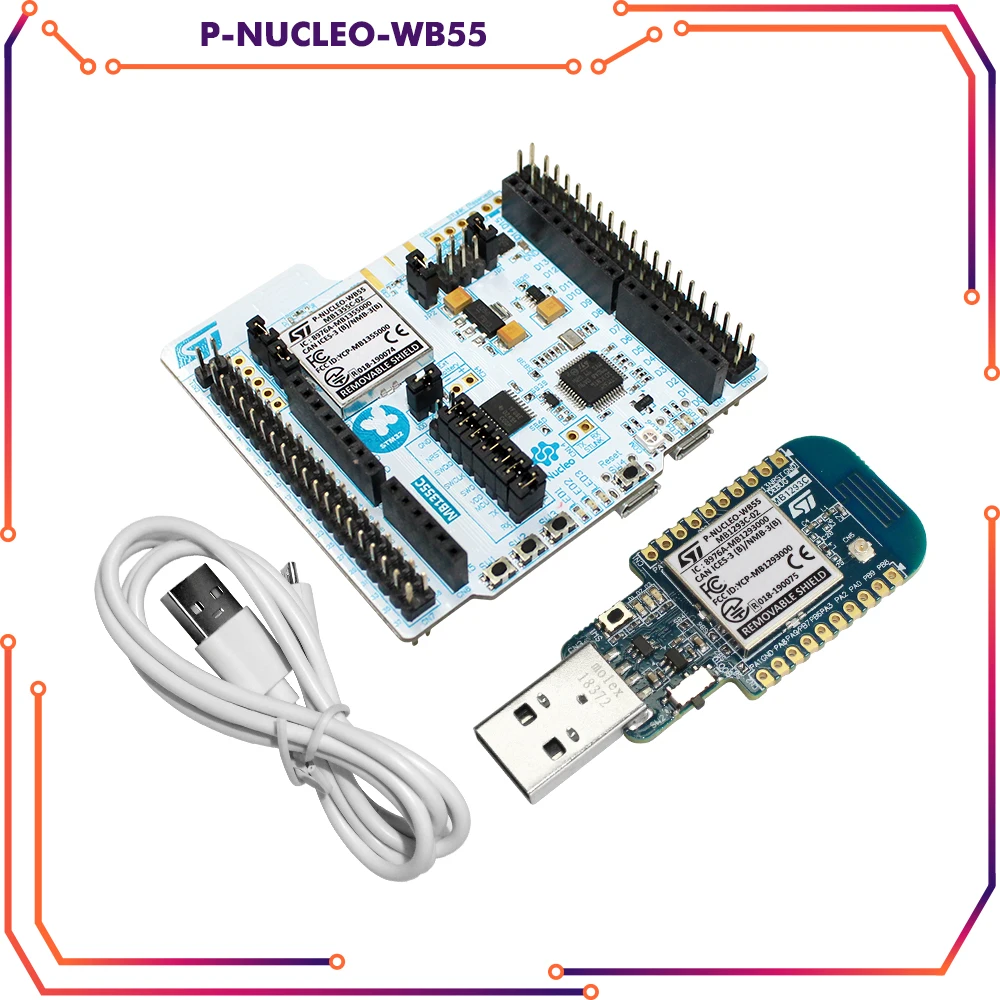 Kits de desarrollo de P-NUCLEO-WB55 originales, paquete de núcleos ARM BLE, incluye dongle USB y Nucleo-68 con STM32WB55 MCUs 100% nuevo