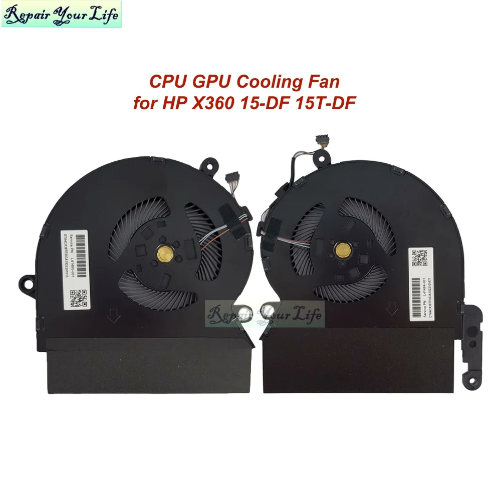 Ventilador de refrigeración para portátil HP Spectre x360, 15T-DF, 15T-DF000, 15-DF, Notebook, PC, CPU, GPU, radiador, L38109-001, nuevo, L38108-001 - imagen 2