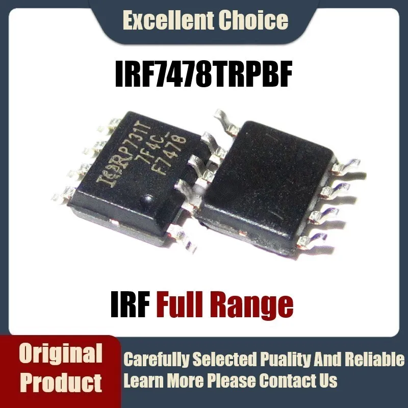 Paquete Original auténtico IRF7478TRPBF IRF7478 F7478, tubo de efecto de campo MOS, 10 unids/lote