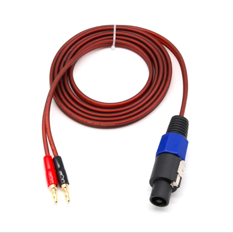 Cable de altavoz NL4FC Premium con altavoz de 4 polos a enchufe doble de pala 2Y 2,0 pines Banana para Cable de altavoz activo de escenario 1M 2M 3M 5M - imagen 4