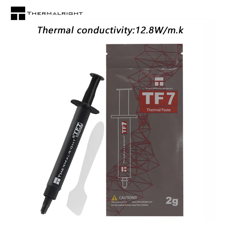 Thermalright TF7 12,8 W/m.k 2g grasa térmica para CPU disipación de calor ordenador portátil refrigeración grasa de silicona con raspador
