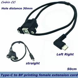 Cable USB-C 3.1 a USB 2.0 B Hembra – 50cm para Impresora y Disco