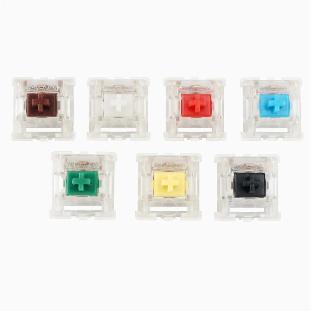Gateron-Interruptor de teclado mecánico, accesorio de 3 pines, 5 pines, SMD, negro, azul, rojo, marrón, verde, amarillo, blanco, botón RGB mate, 10 Uds. - imagen 5