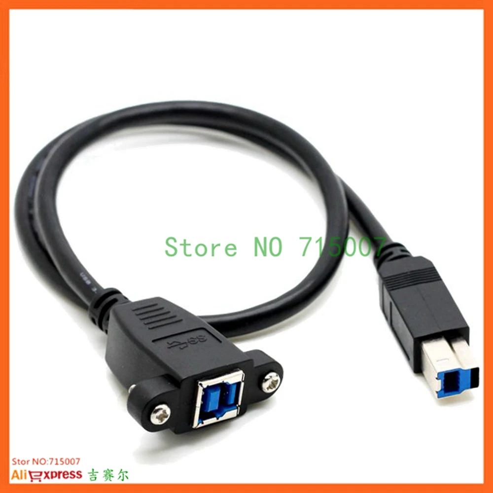 Super Speed USB 3.0 montaje en panel trasero B hembra a macho cable de extensión tipo B 0,5 m 50 cm - imagen 4