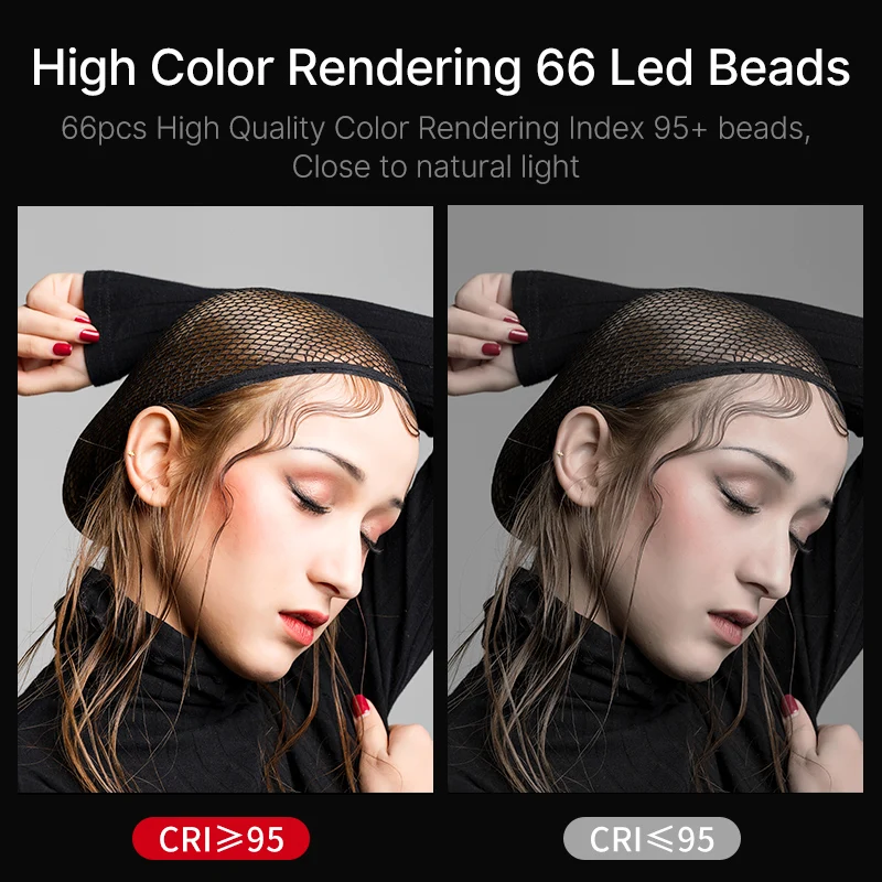 VIJIM-luz de relleno VL66 3200k-6500k para Vlog, luz LED giratoria de 360 ° para vídeo, batería integrada de 2000mAh con soporte de luz - imagen 5