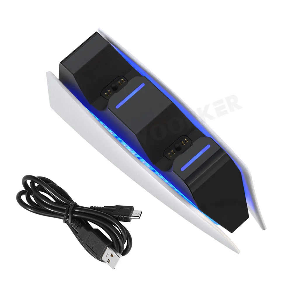 Base de carga rápida Dual para Sony PS5, estación de acoplamiento USB tipo C, carga segura para controlador de PlayStation 5, accesorios de juego - imagen 5