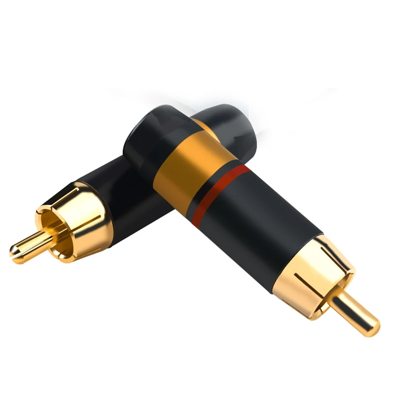 Hifi 4 Uds chapado en oro RCA Lotus Plug Cable de señal Coaxial accesorios para amplificadores de potencia 8,5 MM - imagen 3
