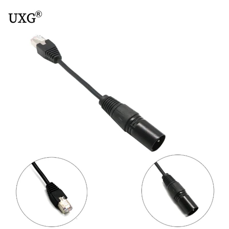 Malloom Adaptador Cable 30 cm RJ45 Macho Hembra XLR Macho 3 Pines Controlador SIRS-E DMX-CON Drop - Vista principal del producto
