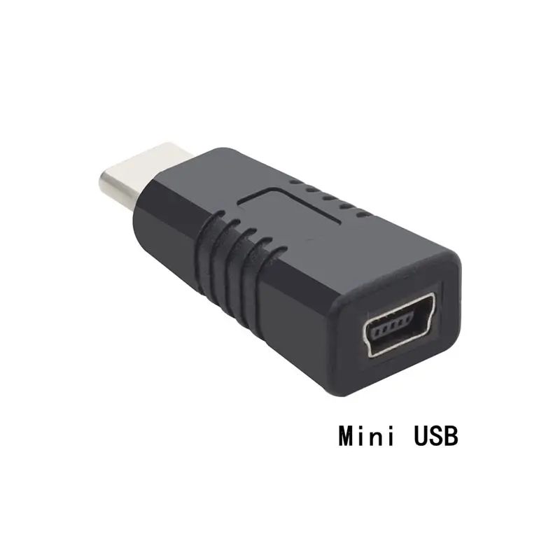 1 Uds adaptador USB C tipo C macho a Mini Micro USB 5 pines hembra adaptador de conector de puerto T - imagen 2