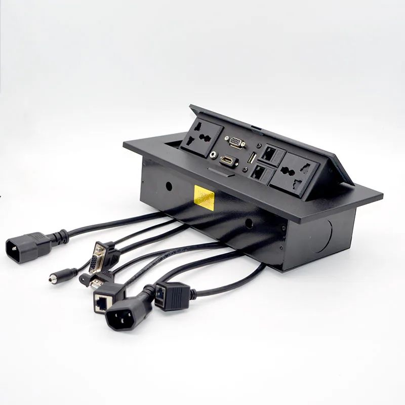 Nuevo conector de escritorio Multimedia K514 con VGA 3,5 Audio USB Universal PowerLPlug caja de conexión gratuita enchufe de mesa de conferencias de oficina - imagen 4