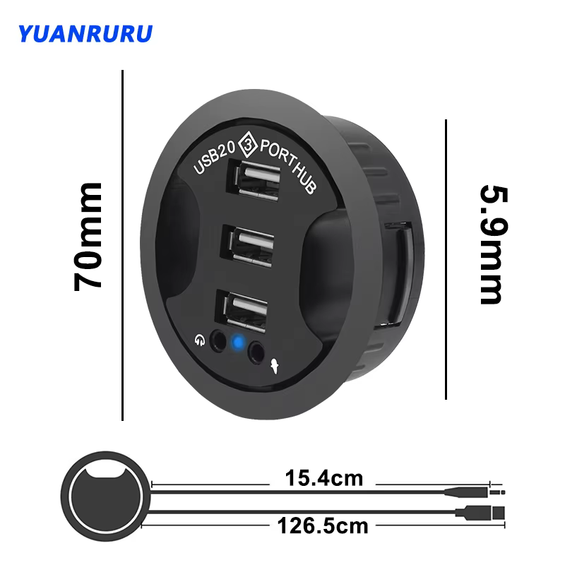Hub USB 2.0 3 Puertos Escritorio – Conexión Rápida - imagen 4