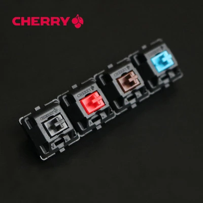 Interruptor de teclado mecánico Cherry MX original, interruptor RGB rojo, negro, azul y marrón, color blanco natural, silencioso, rojo y plateado, 3 pines, 1 unidad - imagen 3