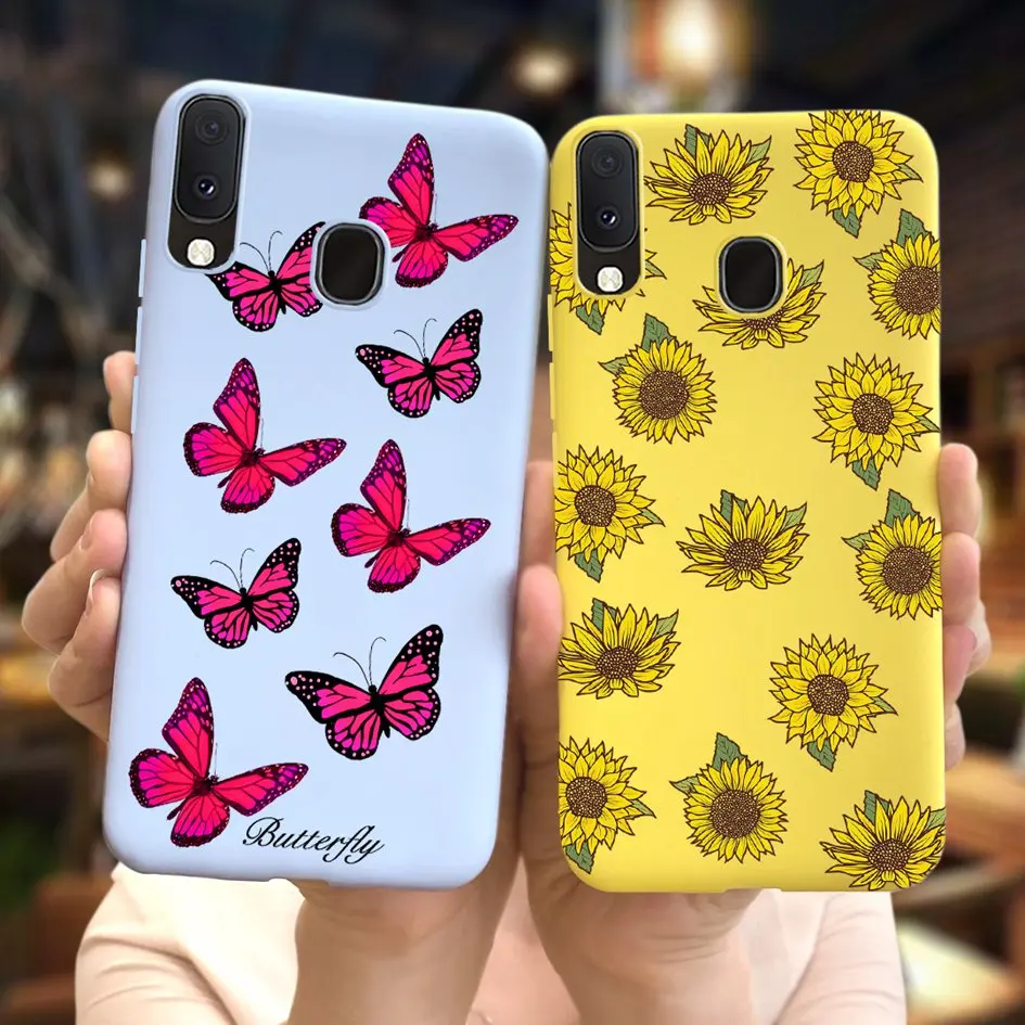 Funda colorida con flores para Samsung Galaxy A20 A20S A20E, funda trasera de silicona, Fundas suaves para Samsung A20 S A207F A 20 E Coque - imagen 5