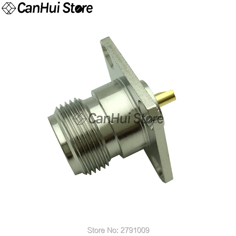 Conector coaxial de base RF tipo N-KF N hembra, conector de antena con brida de montaje en panel de 4 orificios, 25x25mm, 1 Uds. - imagen 4