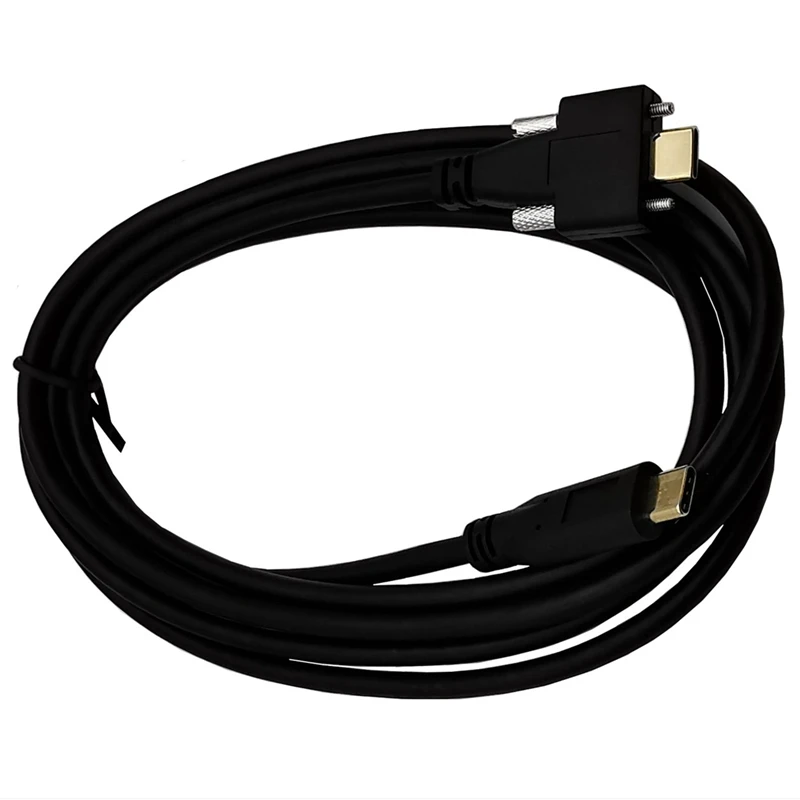 Cable de datos USB 3,1 tipo c con doble tornillo de bloqueo macho a USB tipo c macho, 5A 10Gbps, tipo de montaje en Panel 30CM 60CM 1M - imagen 3