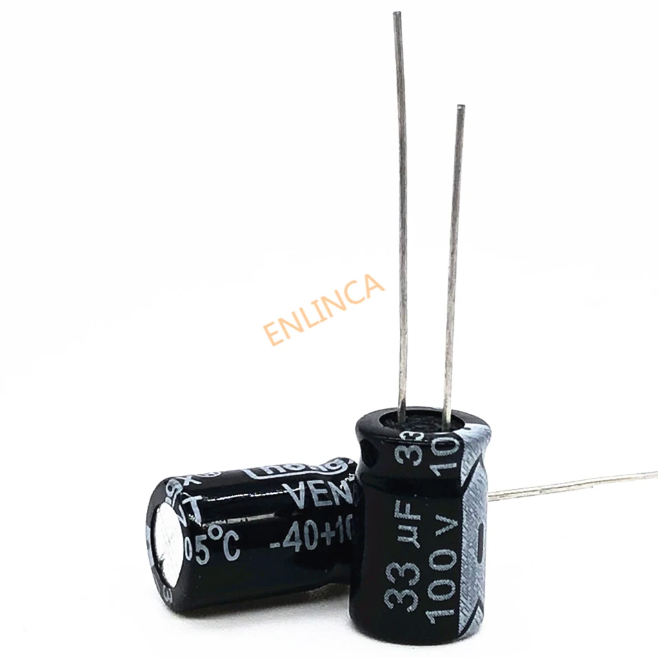 Condensador electrolítico RADIAL de aluminio, 30 unids/lote, 100V, 33UF, 8x12, 20%, 33000nf, 20%