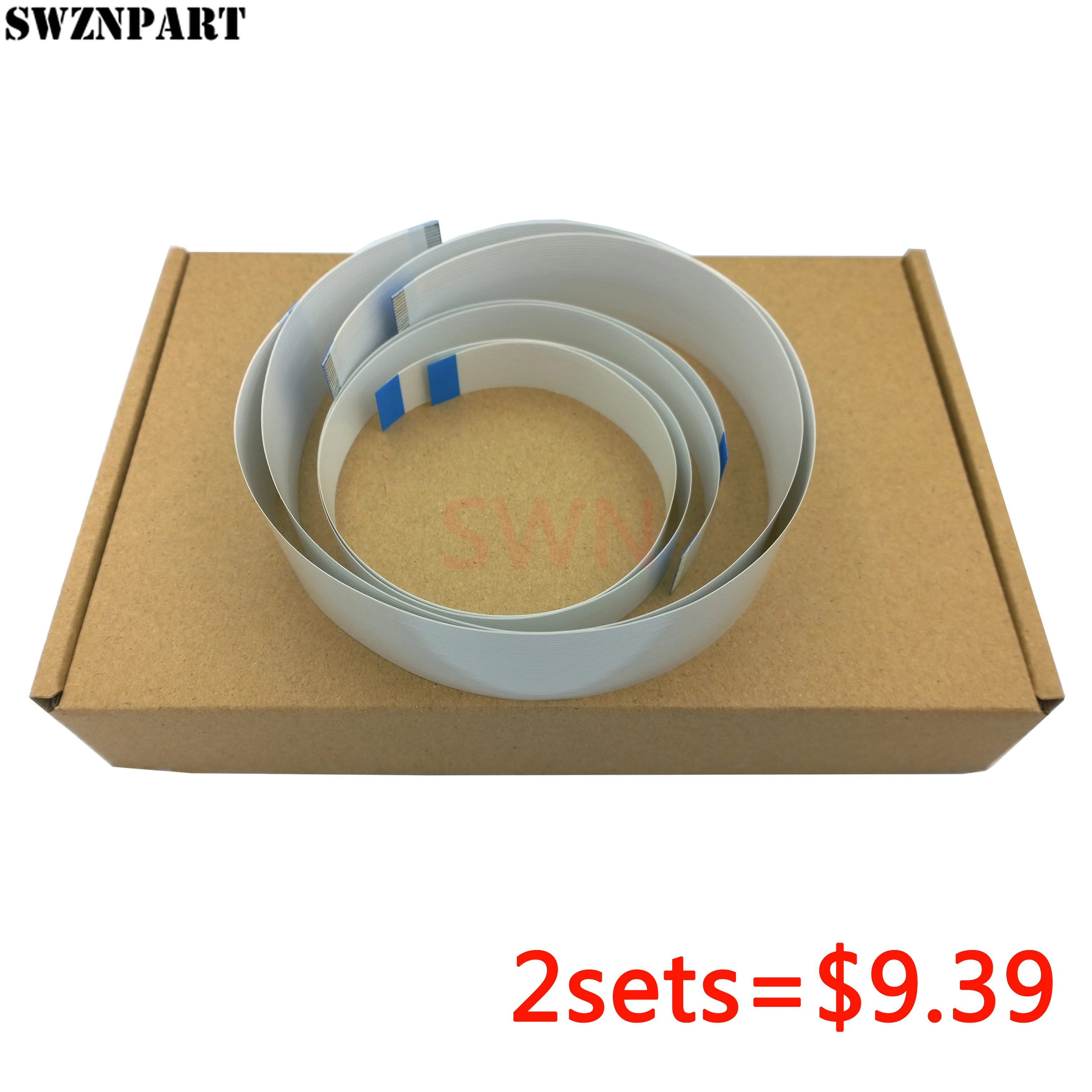 2 juegos 4 Uds cable de datos de cabezal de impresión cable plano FFC para Epson Stylus Pro 7600 9600 17 pines 30 pines 40cm de largo - imagen 4