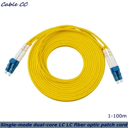 Cables de conexión de fibra LC a LC individuales y dobles para redes de grado industrial Fibra monomodo SM dúplex 1m 10m 50m 100m