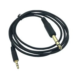 Cable auxiliar 3,5 mm a 6,35 mm chapado en oro para amplificador