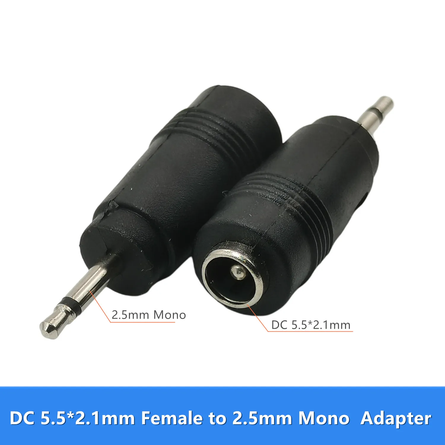 Adaptador Mono de 2,5mm/3,5mm a CC 5521, 2 polos, 2,5mm/3,5mm, enchufe macho Mono a CC de 5,5x2,1 MM, conector hembra, convertidor de potencia de CC, 2 paquetes - imagen 3