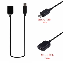 Cable de extensión Micro USB 2,0 B de 5 pines macho a hembra, Cable OTG m/F de 1M, compatible con cargador de datos MHL, extensor de plomo con blindaje