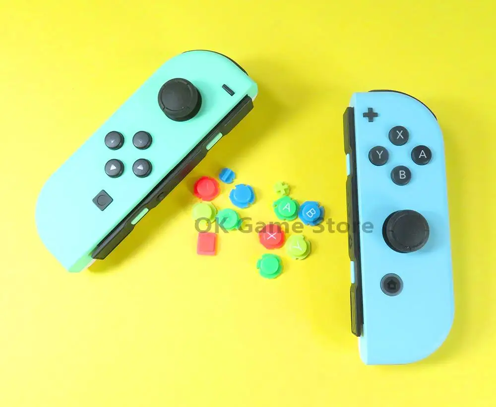 1 juego/lote de botones de teclas de direcciones ABXY coloridos Joystick para Nintendo Switch NS NX controlador Joy con controlador izquierdo y derecho